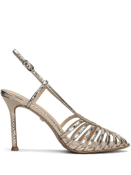  Lola Cruz Metallic Slingback Sandals - Gold 