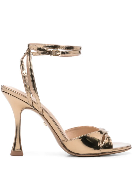  Lola Cruz 95mm Leather Sandals - Gold 