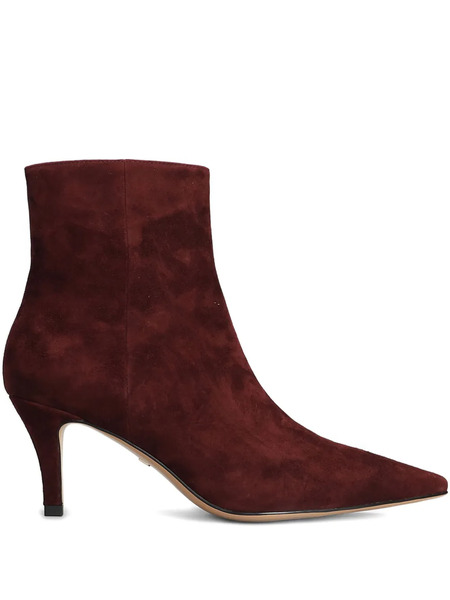  Lola Cruz Pointed-toe Heeled Ankle Boots - Red 