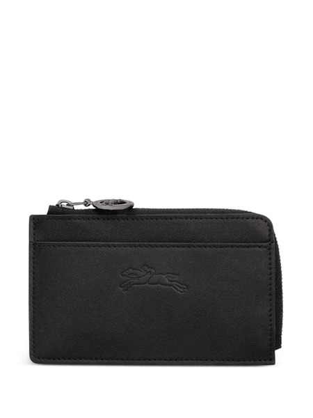  Longchamp Le Pliage Embossed Leather Cardholder - Black 