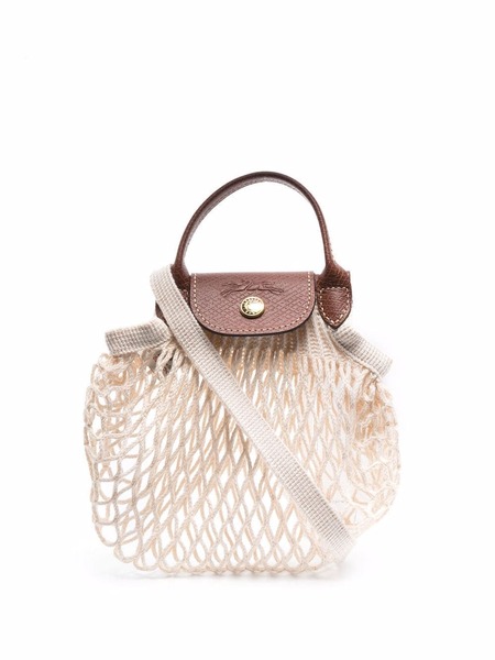  Longchamp Le Pliage Filet Knitted Mesh Cross-body Bag - Neutrals 