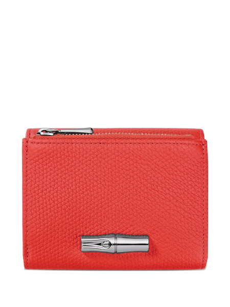  Longchamp Le Roseau Compact Wallet - Red 