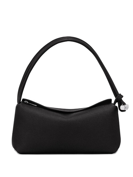 Longchamp Le Roseau Double-handle Leather Shoulder Bag - Black 