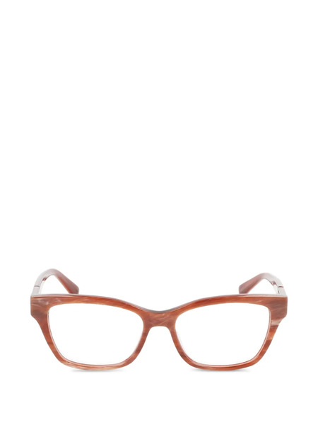  Longchamp Marble-effect Rectangle-frame Glasses - Red 