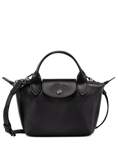  Longchamp Mini Le Pliage Leather Mini Tote Bag - Black 