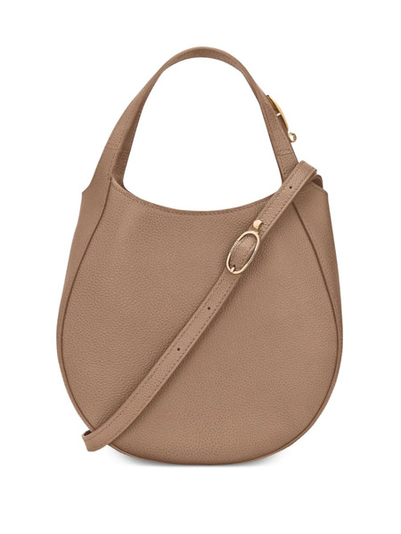  Longchamp Small Grained-leather Handbag - Neutrals 