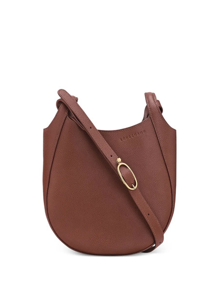 Longchamp Small Le Foulonné Grained-leather Crossbody Bag - Brown 
