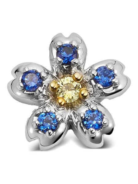  Loquet 18k White Gold Forget-me-not Sapphire Necklace Charm - Silver 