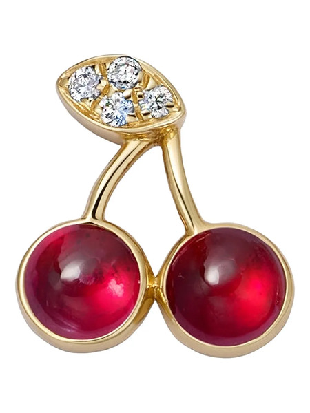 Loquet 18k Yellow Gold Cherry Pick Diamond Charm 