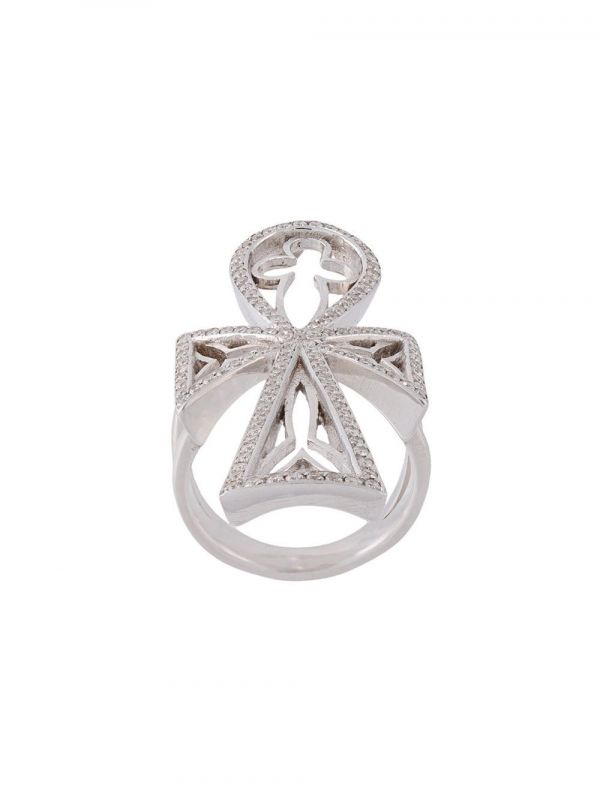  Loree Rodkin Diamond Maltese Cross Ring - Metallic 