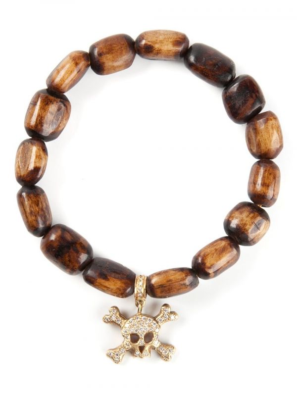  Loree Rodkin Gold And Diamond Skull Head Bracelet - Brown 