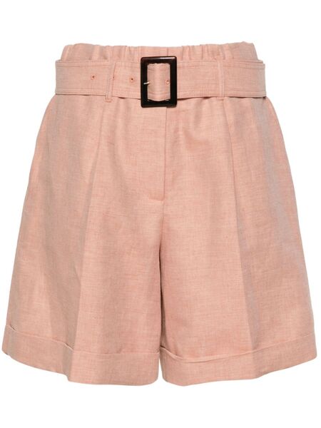 Lorena Antoniazzi Belted Pleated Shorts - Pink 