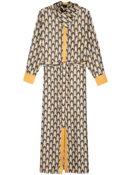  Lorena Antoniazzi Geometric-pattern Maxi Silk Dress - Neutrals 