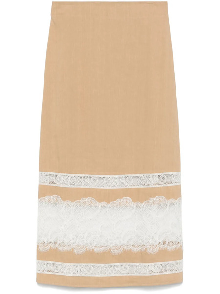  Lorena Antoniazzi Lace-trimmed Midi Shirt - Neutrals 