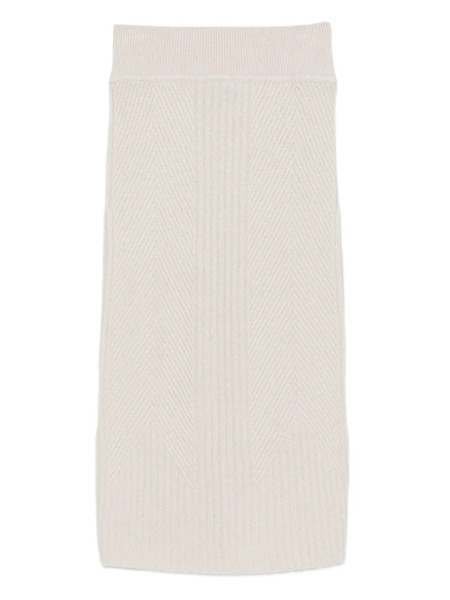 Lorena Antoniazzi Ribbed Midi Skirt - Neutrals 