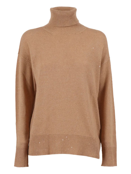  Lorena Antoniazzi Sequin-embellished Turtleneck Sweater - Brown 