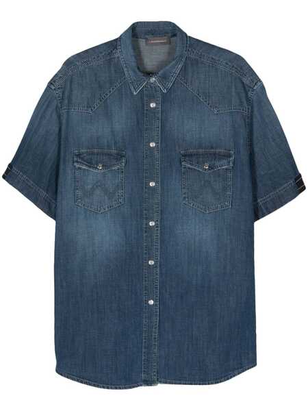  Lorena Antoniazzi Short-sleeve Denim Shirt - Blue 