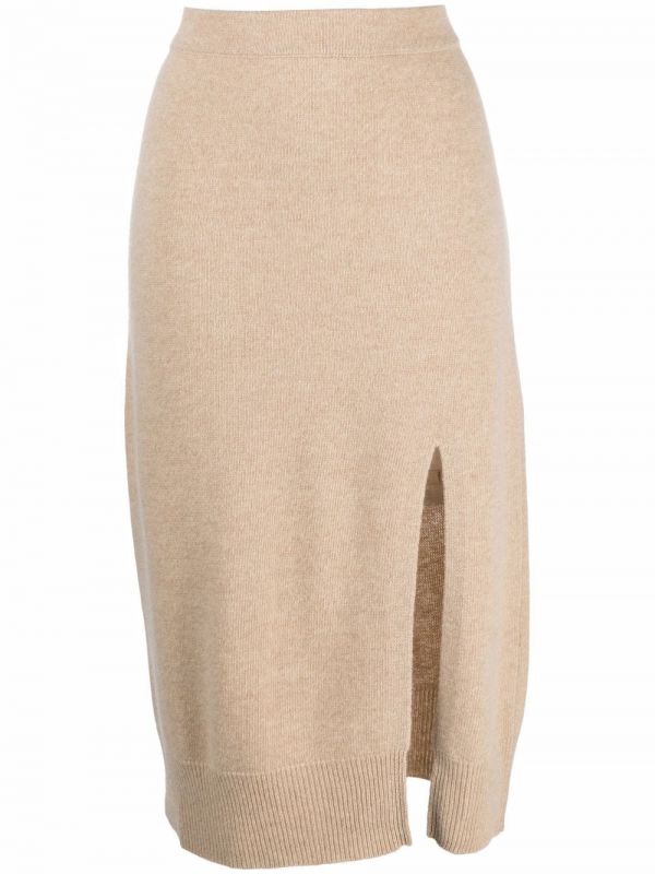  Lorena Antoniazzi Straight-leg Knitted Skirt - Neutrals 