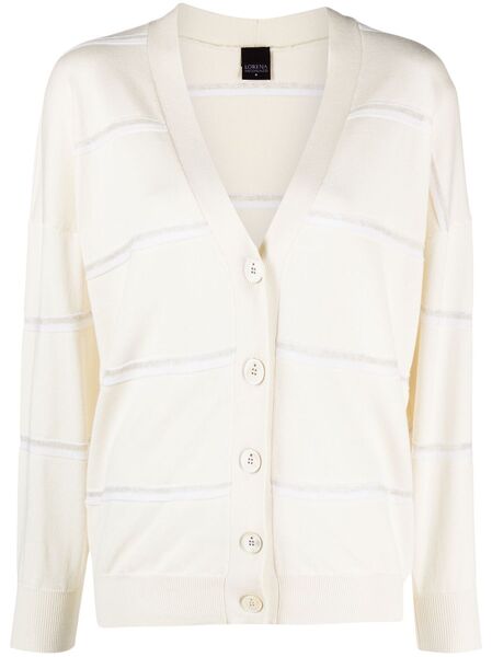  Lorena Antoniazzi Striped Knitted Cardigan - Neutrals 