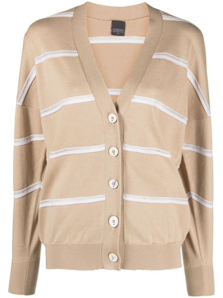  Lorena Antoniazzi Striped Knitted Cardigan - Neutrals 