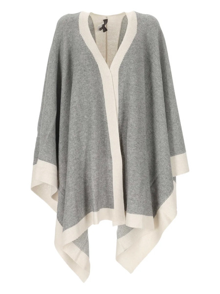  Lorena Antoniazzi V-neck Colourblock Cape - Grey 