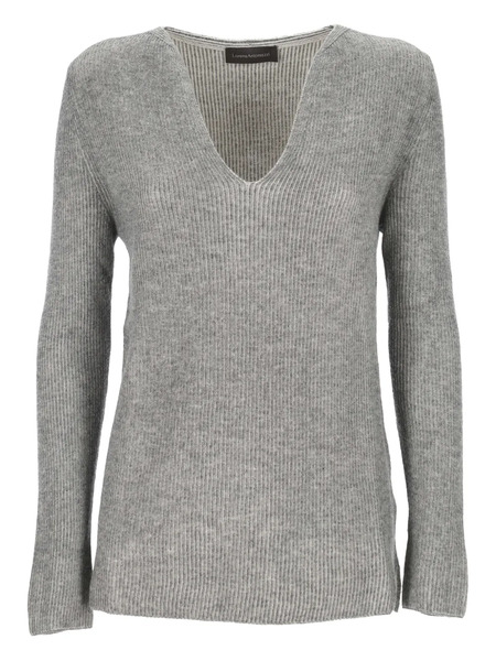  Lorena Antoniazzi V-neck Ribbed-knit Sweater - Grey 