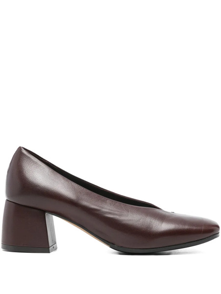  Lorena Paggi Block-heel Leather Pumps - Brown 