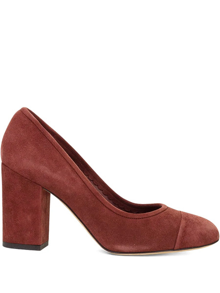  Loro Piana Block-heel Suede Pumps - Red 