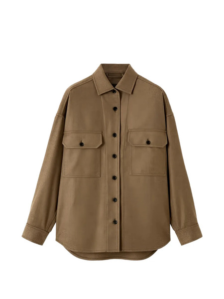 Loro Piana Darby Chest-pockets Button Shirt Jacket - Brown 