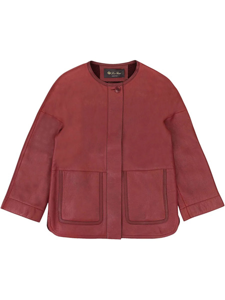  Loro Piana Evening Leather Jacket - Red 
