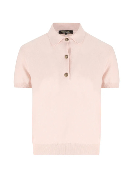  Loro Piana Half-button Polo Top - Pink 