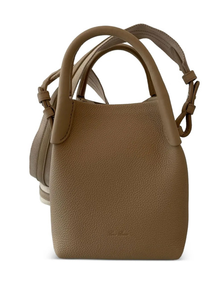  Loro Piana Micro Bale Leather Tote Bag - Brown 