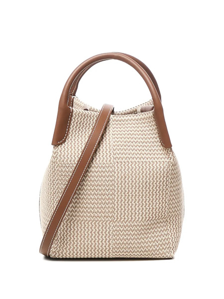  Loro Piana Mini Woven Leather-trimmed Tote Bag - Neutrals 