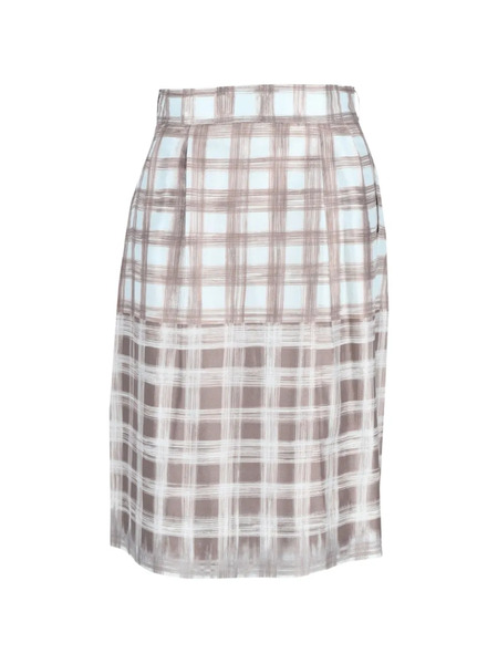  Loro Piana Pre-owned Plaid Midi Skirt - Neutrals 