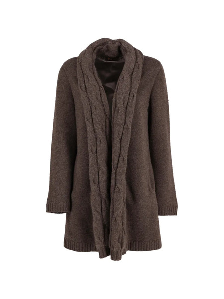  Loro Piana Pre-owned Thick Cable-knit Cardigan - Brown 