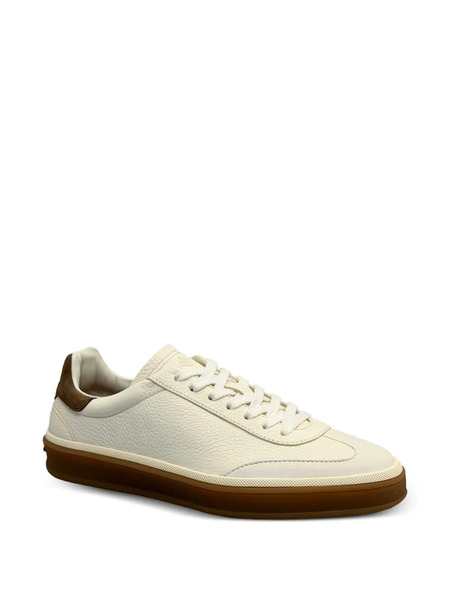  Loro Piana Tennis Walk Suede-trimmed Leather Sneakers - Neutrals 