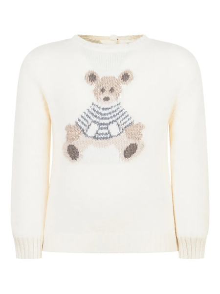  L'orsobruno Bear-motif Jumper - White 
