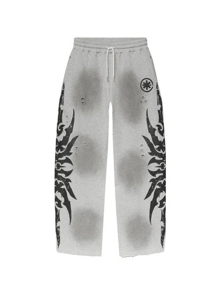  Lostshdws Acid-wash Graphic-print Track Pants - Grey 