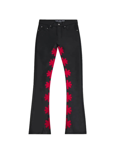  Lostshdws Og Wax Leather Bootcut Trousers - Black 