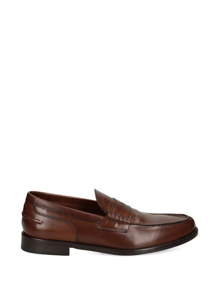  Lottusse Panelled Penny Loafers - Brown 