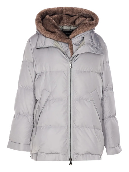  Lou Andrea Faux-fur Hood Parka Coat - Grey 