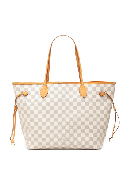  Louis Vuitton Pre-owned 2016 Damier Azur Neverfull Mm Tote Bag - White 