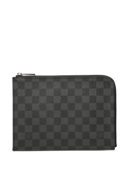  Louis Vuitton Pre-owned 2015 Damier Graphite Pochette Jour Pm Clutch Bag - Black 