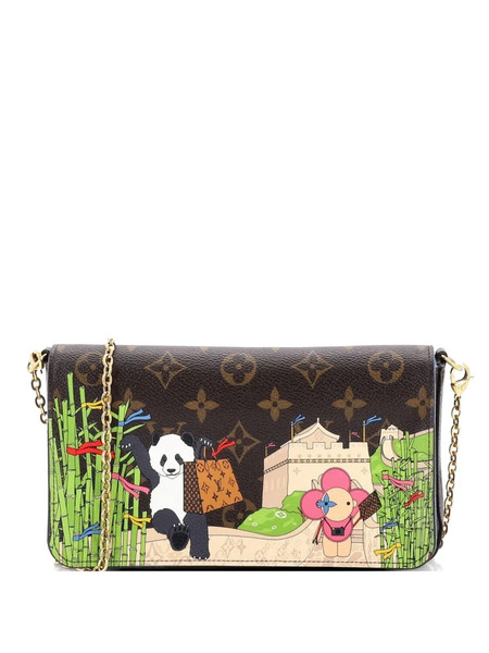  Louis Vuitton Pre-owned Felicie Pochette Limited Edition Vivienne Xmas Monogram Canvas Crossbody Bag - Brown 