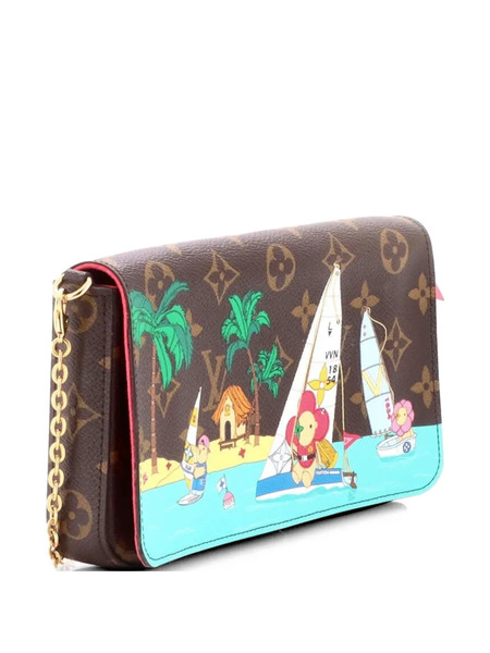 Louis Vuitton Pre-owned Felicie Pochette Limited Edition Vivienne Xmas Monogram Canvas Crossbody Bag - Brown 