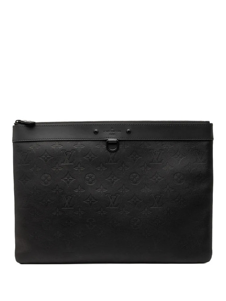  Louis Vuitton Pre-owned 2018 Monogram Shadow Discovery Pochette Clutch Bag - Black 