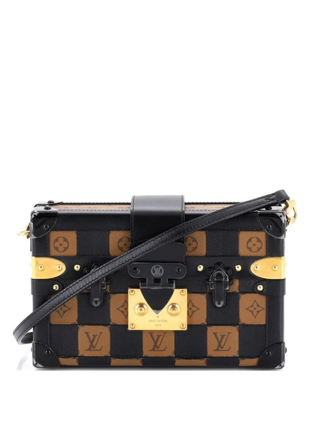  Louis Vuitton Pre-owned Petite Malle Handbag Damier Tressage Monogram Canvas And Leather Clutch Bag - Black 