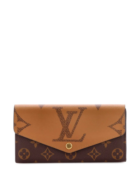  Louis Vuitton Pre-owned Sarah Wallet Nm Reverse Monogram Giant And Monogram Canvas Small Wallets - Brown 