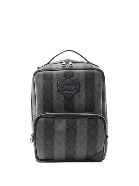  Louis Vuitton Pre-owned 2021 X Nigo Monogram Stripe Eclipse Backpack - Black 
