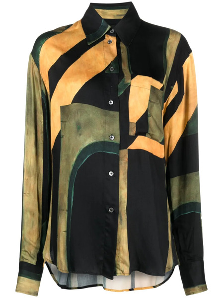  Louisa Ballou Abstract-pattern Button-up Shirt - Yellow 